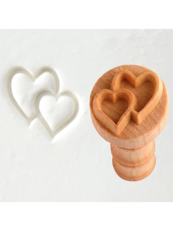 Wooden stamp DUAL HEARTS