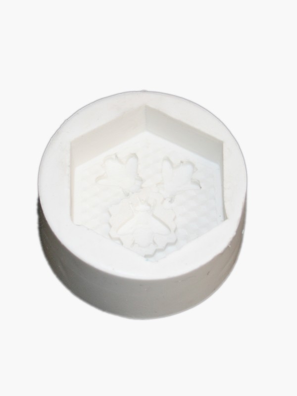 SILICONE MOULD rounded honeycomb 3 bees