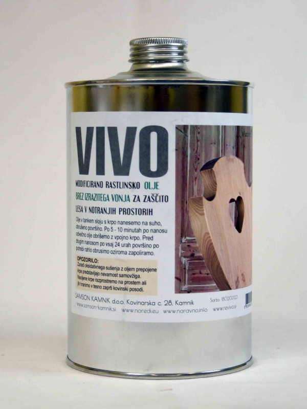 VIVO olje brez izrazitega vonja za zaščito notranjih lesenih površin 1 l