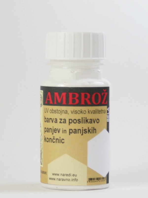 AMBROŽ barva za panje BELA 125 ml