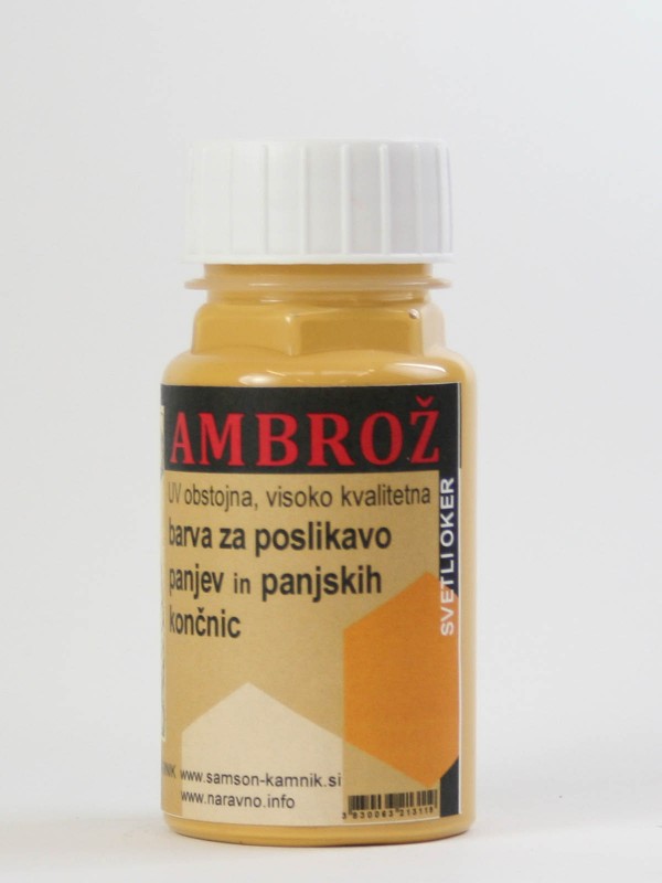 AMBROŽ barva za panje SVETLI OKER 125 ml