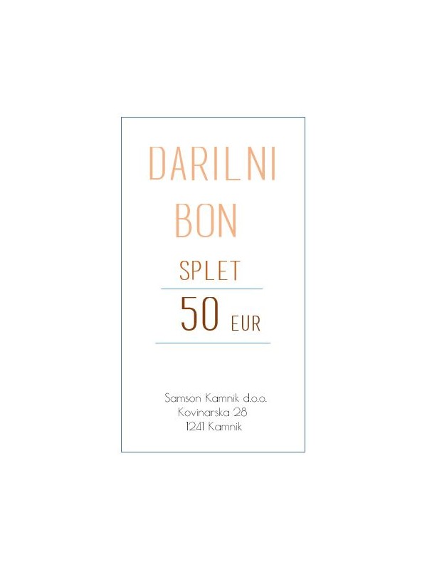 DARILNI BON za nakup na spletu    50 eur