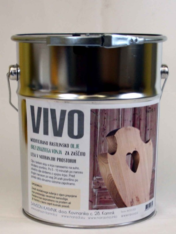 VIVO olje brez izrazitega vonja za zaščito notranjih lesenih površin 5 l